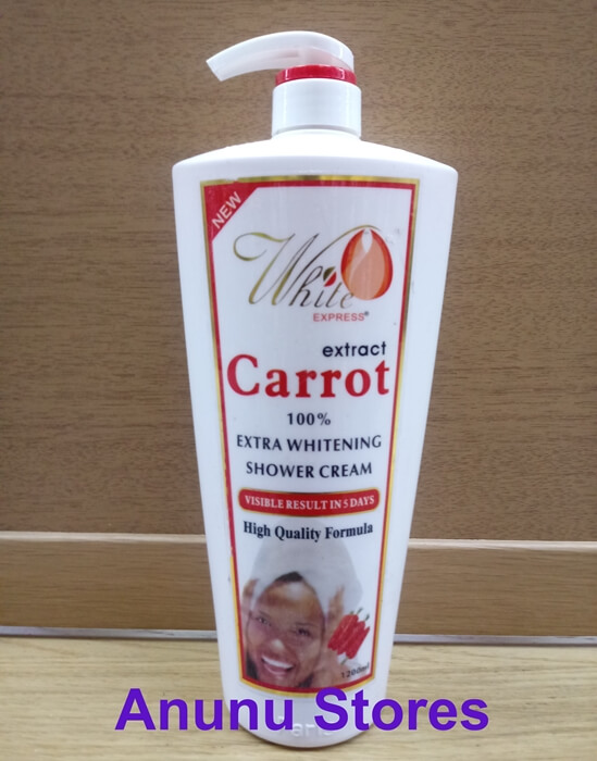White Express Carrot Extract Extra Whitening Shower Cream - 1200ml